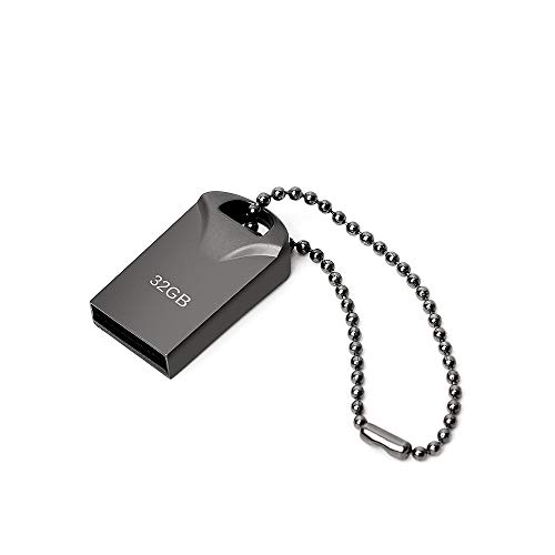 Memorias USB 32GB, Mini Pen Drive 32GB USB Stick Metal Impermeable USB Flash Drive 32 GB con Llavero Colgante para Almacenamiento de Datos Externo