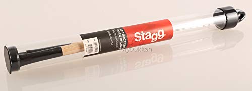 Stagg - Escobillas telescópicas para batería (mango de madera)