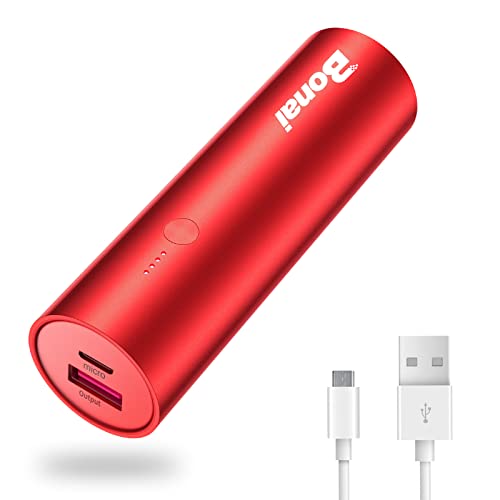 BONAI Bateria Externa 5800mAh Power Bank con Entrada Micro USB, 1 Salidas USB para iPhone X/8/7/6s, Samsung S8+/S8 y más - Rojo