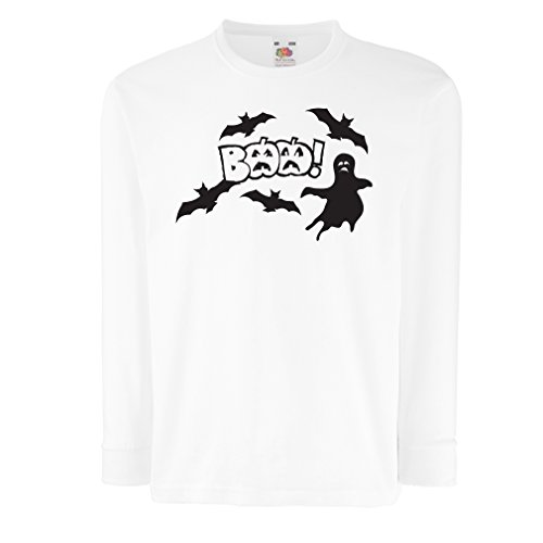 Camisetas de Manga Larga para Niño BAAA! - Funny Halloween Costume Ideas, Cool Party Outfits (5-6 Years Blanco Multicolor)