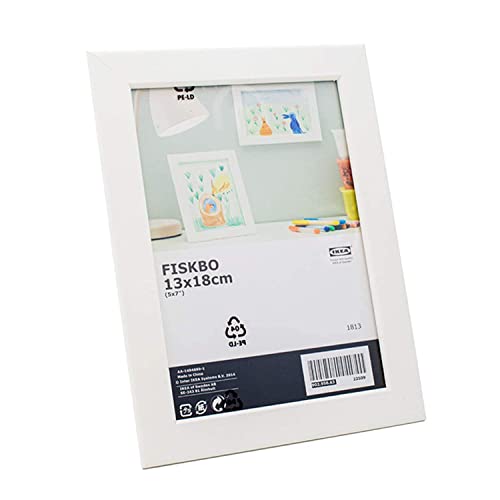 Ikea FISKBO - Marco de fotos (4 unidades, 13 x 18 cm), color blanco
