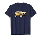Amarillo, destrozado y abandonado coche Lada Niva Camiseta