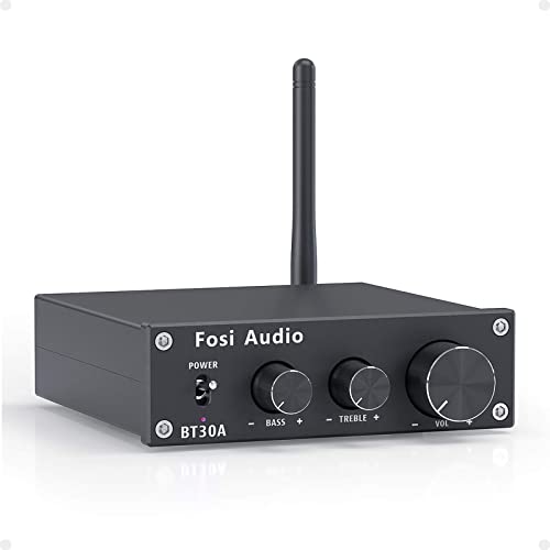 Bluetooth 5.0 Amplificador de Audio Estéreo Receptor de 2.1 Canales Clase D Mini Amp Digital de Alta Fidelidad con Control de Graves y Agudos 50W x2 + 100Wx1 para Altavoces Pasivos Subwoofer BT30A