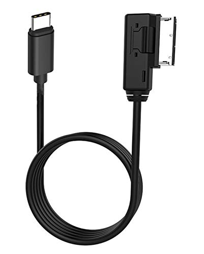 Cable de alimentación AMI USB C, adaptador de alimentación para automóvil MDI tipo C, compatible con Pixel 2 XL HTC U11 / U12 + Moto Z2 Samsung S9 / Note 8 para Audi VW (alimentación)