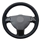 Cubierta De Volante Personalizada para Opel Astra (H) Signum Corsa 2004-2009 Funda para Volante de Coche DIY Negro Antideslizante Cuero Genuino