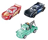 Disney Cars coches que cambian de color pack de 3 escala 1:55, coches de juguete (Mattel GPB03)