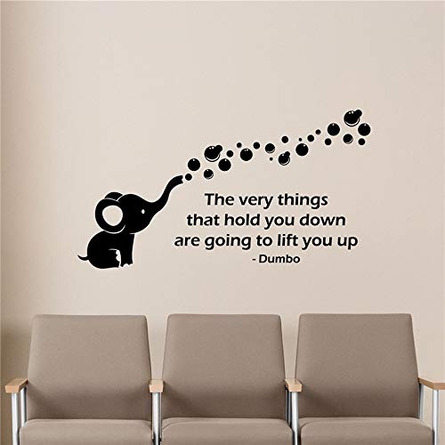 Pegatinas de pared para habitaciones de niños Dumbo cita tatuajes de pared de vinilo pegatina sala de juegos póster Nursery Decor Art Kids Room dibujos animados lindo 57 * 104 cm