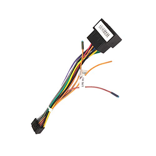 Cable Adaptador de 16 Pines a ISO para Android Radio de Coche, Enchufe Estándar ISO con Líneas de Control del Volante y Línea de Control Inverso
