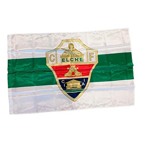 Bandera del Elche club de futbol Grande de Alicante Verde blanca y Escudo 150 cm