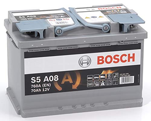 Bosch S5A08 Batería de coche 70A/h 760A tecnología AGM adaptado para vehículos con sistema Start y Stop