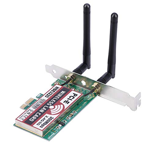 Tonysa Adaptador WiFi Inalámbrico WiFi PCI Express (PCIe) 2.4G / 5G, Tarjeta WiFi 300 Mbps Doble Antena Doble Banda |WEP con Tecnología MIMO |64/128 bits, WPA para Windows