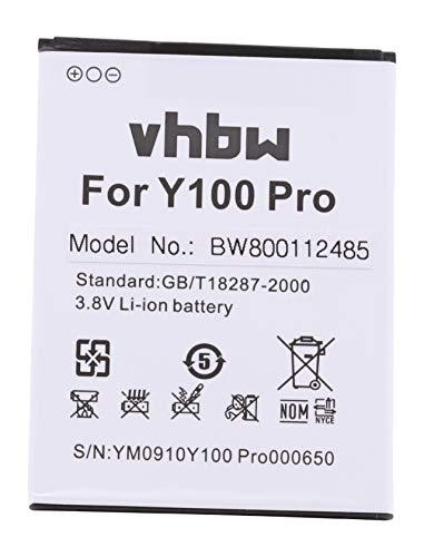 vhbw Li-Ion batería 2200mAh (3.8V) para teléfono móvil Smartphone Doogee Valencia 2, Y 100, Y100, Y100 Pro por H0722Y100Pro550.