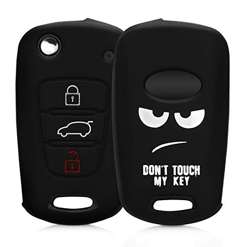 kwmobile Funda Compatible con Hyundai Llave de Coche Plegable de 3 Botones - Carcasa Protectora Suave de Silicona - Don't Touch my Key
