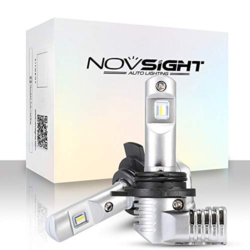 NOVSIGHT Kit 2 Lámparas 9012/HIR2 Bombillas Faros LED de 50W (25W X2) 10000LM(5000LM X2) 6500K
