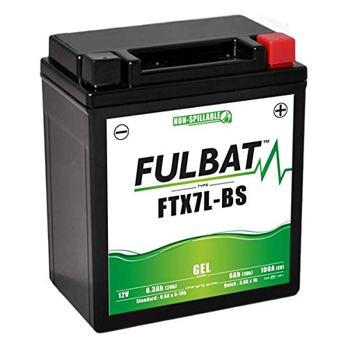 Fulbat - Batería moto Gel YTX7L-BS / FTX7L-BS 12V 6Ah