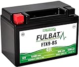Fulbat - Batería moto Gel YTX9-BS / FTX9-BS / WP9BS 12V 8Ah