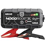 NOCO Boost X GBX45, 1250A 12V UltraSafe Arrancador de Litio, Bateria Booster Profesional, Cargador Powerbank y Cables de Arranque de Coche por Gasolina de hasta 6.5 litros y Diésel de 4.0 litros