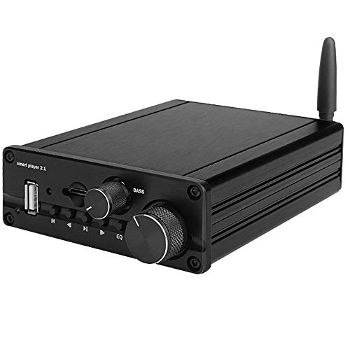 DollaTek Mini 2.1 Canal Bluetooth 5.0 Amplificador de Potencia Amplificador de Potencia estéreo de Alta fidelidad Amplificador de Graves Clase D (Negro)