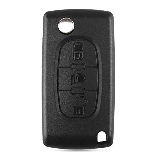 Febelle Carcasa para llave de coche con 3 botones sin hoja funda para mando a distancia del coche compatible Citroen Número de botones CE0536 HU83