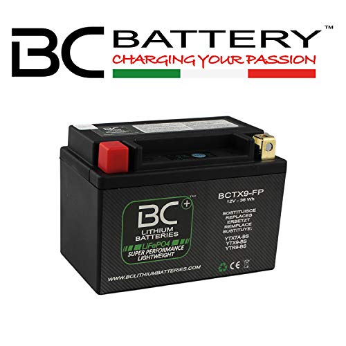 BC Lithium Batteries BCTX9-FP Batería Litio para Moto LiFePO4, Negro, 1