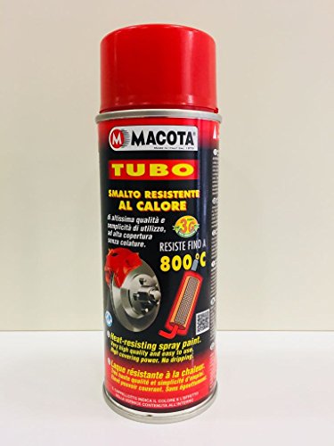 Macota - Esmalte en spray color rojo resistente a las altas temperaturas, para frenos, tubos de escape, pinzas, 400 ml.