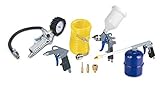 MICHELIN - Kit de aire comprimido - 8 piezas (incluye pistola de soplado, pistola de inflado, pistola de pintura, pistola de limpieza, manguera en espiral, 3 boquillas)