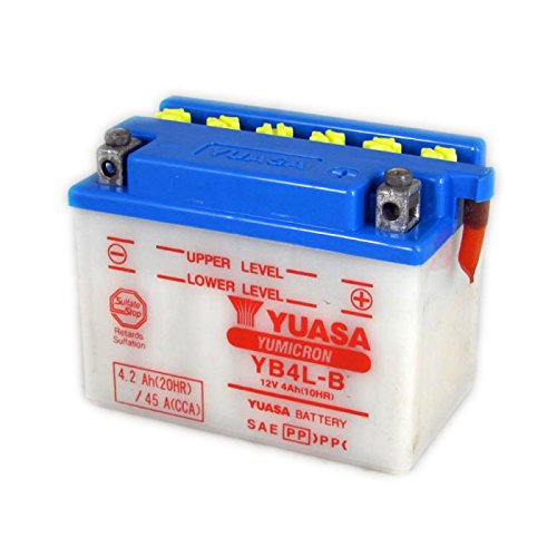 YUASA Motorcycle & Powersports Combipack Battery | YB4L-B 12 V 4.2 Ah 45 A Acid Battery Included