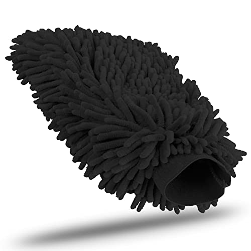 KUNSTIFY Guante de Lavado Accesorios para el Coche Paños de Microfibra Set de Limpieza del Coche Paño de Microfibra Set de Cuidado del Coche Paño de Nanofibra (Negro)