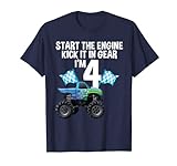 Arranque el motor Kick In The Gear Monster Truck 4th Birthday Camiseta