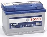 Bosch S4008 Batería de coche 74A/h 680A tecnología de plomo-ácido para vehículos sin sistema Start y Stop, Gris
