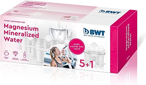 BWT - Pack 5+1 Filtros con magnesio - Mejora el sistema inmunológico, reduce la cal, el cloro, las impurezas del agua y mejora el sabor - Pack para 6 meses