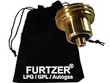 Furtzer LPG GLP GPL Autogas Reservorio Adaptador M10 ACME versión corta (ca. 42mm) con bolsa de tela
