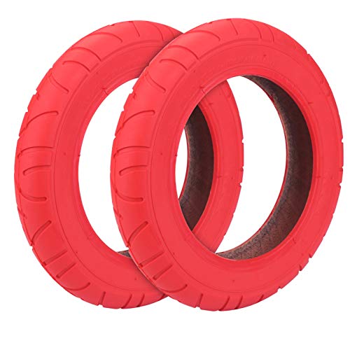 Konesky Neumático para Patinete Electrico, Reforma de DIY 10 Pulgadas Ruedas de Reemplazo Antideslizamiento Scooter Eléctrico Compatible con Xiaomi M365 (2 Pieces Rojo)
