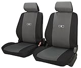 Carfactory - Fundas delanteras para asientos de coche universales, modelo SILVER, color gris,negro. 4 piezas.