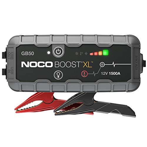 NOCO Boost XL GB50, Arrancador de Batería UltraSafe 1500A 12V, Cargador de Booster Profesional y Cables de Arranque de Coche por Gasolina de hasta 7 litros y Motores de Diésel de hasta 4 litros