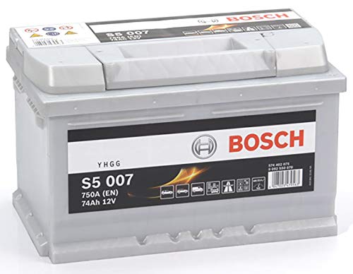 Bosch S5007 Batería de coche 74A/h 750A tecnología de plomo-ácido para vehículos sin sistema Start y Stop