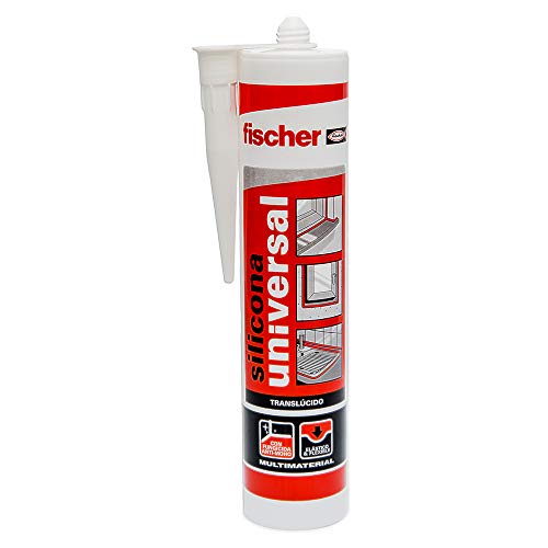 fischer – Silicona Universal Trans (tubo de 280 ml) multifunción, adherencia en multitud de materiales de construcción, para juntas que están en contacto frecuente con el agua