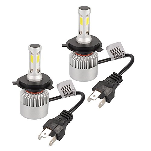 Bombillas LED para faros H4 para lámpara COB para automóvil 6500K 8000LM 72W Luz antiniebla para luz blanca fría 2 PC (H4S)