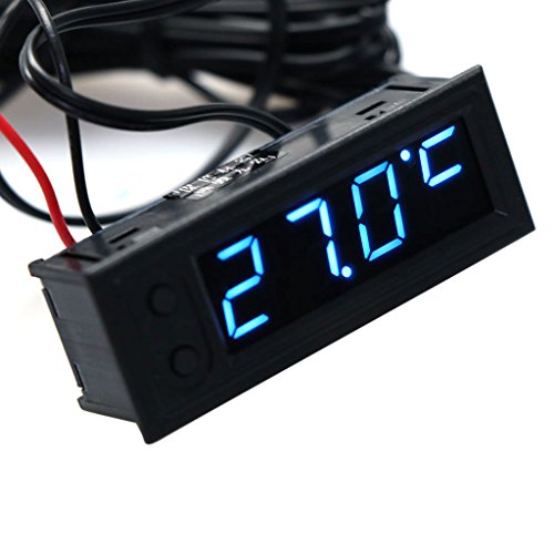 JENOR DIY multifunción de alta precisión reloj interior y exterior de la temperatura de la batería del monitor del voltaje del coche metro DC 12v