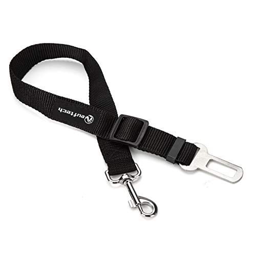 Neuftech Ajustable Cinturones de Seguridad Perros de Mascotas para Coche - Negro