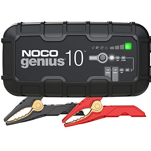 NOCO GENIUS10EU, 10A Cargador de Batería Automático Inteligente Portátil de 6V y 12V, Mantenedor de Batería y Desulfador para Moto, Scooter, Coche, Camión y Caravana 