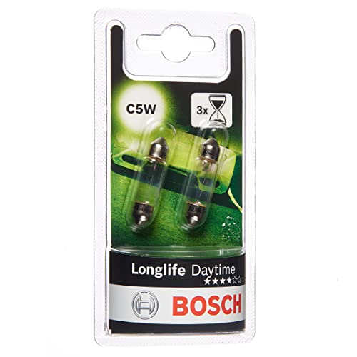 Bosch C5W Longlife Daytime Lámparas para vehículos - 12 V 5 W SV8,5-8 - Lámparas x2