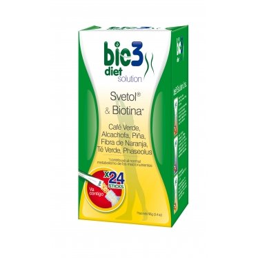 Bio3 Diet Solution - Sticks Solubles en Agua - Ayuda en el Cuidado del Peso - 24 Sticks