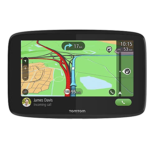 TomTom GPS para coche GO Essential, 6 pulgadas, con tráfico y prueba de radares gracias a TomTom Traffic, mapas de la UE, actualizaciones a través de WiFi, llamadas manos libres, soporte Click-Drive