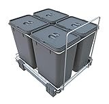 FELOMODE ECOFIL PF02C - Cubo de basura para recogida selectiva de residuos, base extraíble, (4 x 8 l, 34 x 46 x 31 cm)