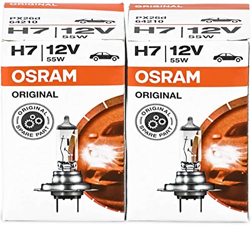 Faros para Auto OSRAM 64210 H7, 2 bombillas, Set para ahorro 12V 55W PX26d, lámpara para auto, bombilla para auto Osram