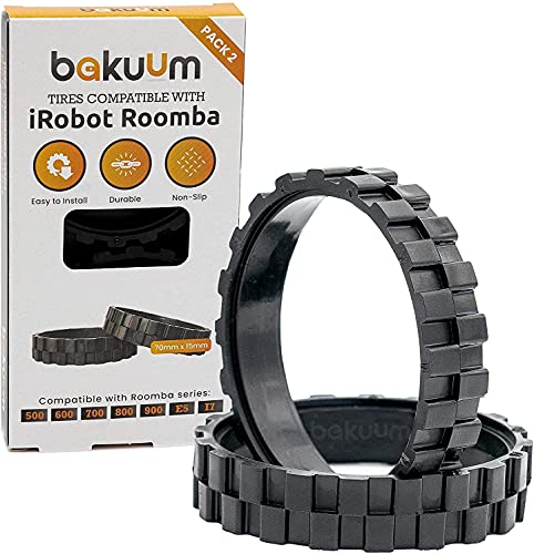 Neumaticos de ruedas para iRobot Roomba Series 500 600 700 800 900 e5 i7 Fabricado en España, antideslizante, alta adherencia y fácil Montaje. Para rueda Motriz Lateral