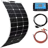 WLWMCFXPWH 300W Kit Solar Autoconsumo 2pcs 150W 18V Módulo Solar Fotovoltaico Monocristalino 40A Controlador para Autocaravana Coche 12V Carga de Batería (150W)