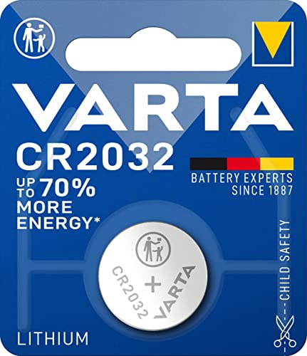 Varta CR2032 - Pila de botón de litio de 3 V, 1 unidad, Plateada