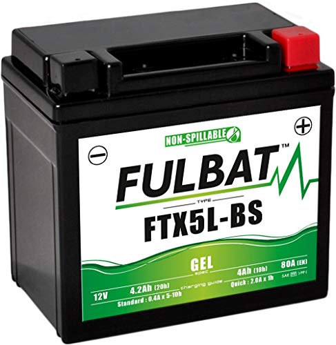 Fulbat - Batería moto Gel YT5L-BS / YTX5L-BS 12V 4Ah